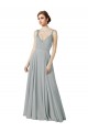 Sleeveless Silver A-Line V-Neck Bridesmaid Dress / Evening Dress Mississauga