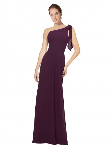 Sleeveless Grape A-Line One Shoulder Bridesmaid Dresses Mississauga