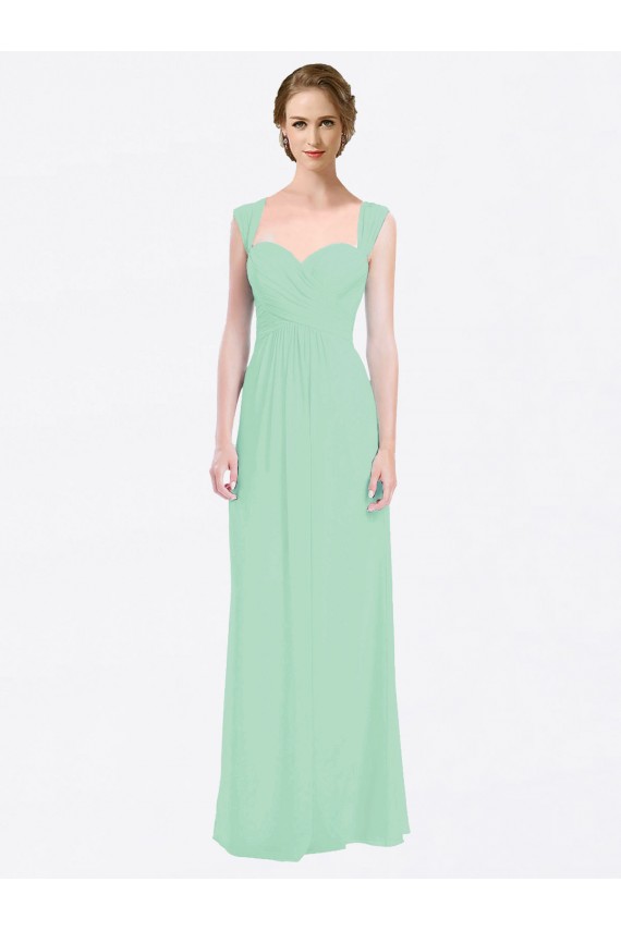 Cap Sleeves Mint Green V-Back A-Line Sweetheart Bridesmaid Dress Mississauga