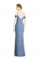 Cold Shoulder Dusty Blue Open Back A-Line Off the Shoulder Formal Evening Gown / Bridesmaid Dress Mississauga
