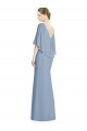 Sleeveless Dusty Blue Trumpet V-Neck Bridesmaid Dress Mississauga