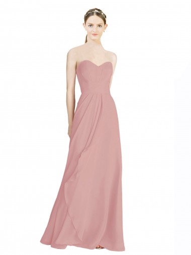 Sleeveless Dusty Pink Low Back A-Line Sweetheart Bridesmaid Dress / Formal Dress Mississauga