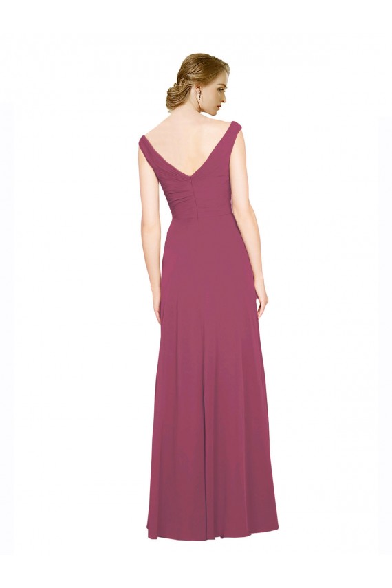 Sleeveless Mauve Taupe A-Line V-Neck Bridesmaid Dress Mississauga