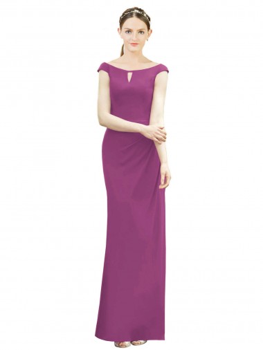 Sleeveless Wild Berry Mermaid Boat Neck Bridesmaid Dress Mississauga