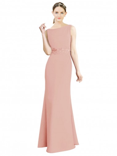 Sleeveless Bliss Pink Mermaid Boat Neck Bridesmaid Dress Mississauga