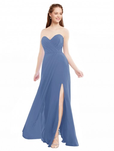 Sleeveless Windsor Blue A-Line Sweetheart Bridesmaid Dresses Mississauga