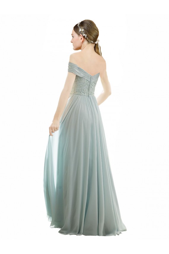 Cap Sleeves Sea Glass A-Line Off the Shoulder Bridesmaid Dress Mississauga
