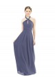 Sleeveless Silver Stone Low Back A-Line Halter Neck Bridesmaid Dress Mississauga