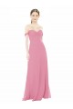 Cap Sleeves Skin Pink A-Line Off the Shoulder Formal Dress / Bridesmaid Dress Mississauga