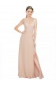 Sleeveless Pink A-Line Luxe Chiffon V-Neck Bridesmaid Dress / Evening Dress Mississauga