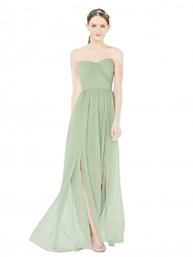 Sleeveless Sage Low Back A-Line Sweetheart Semi Formal Evening Dress / Bridesmaid Dress Mississauga
