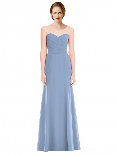 Sleeveless Dusty Blue Mermaid Sweetheart Bridesmaid Dress Mississauga