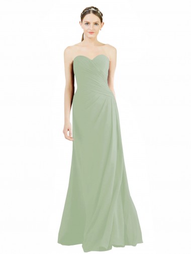 Sleeveless Smoke Green A-Line Sweetheart Bridesmaid Dress Mississauga