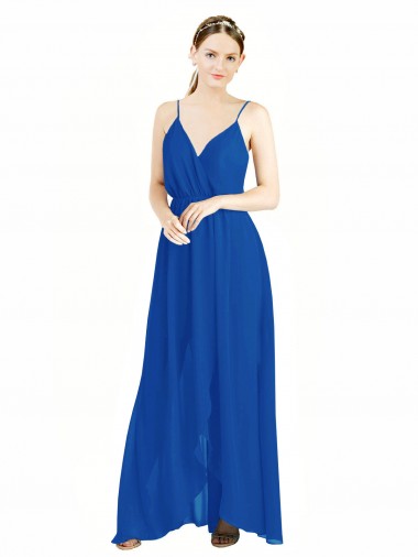Sleeveless Royal Blue Open Back A-Line Spaghetti Straps Bridesmaid Dress Mississauga