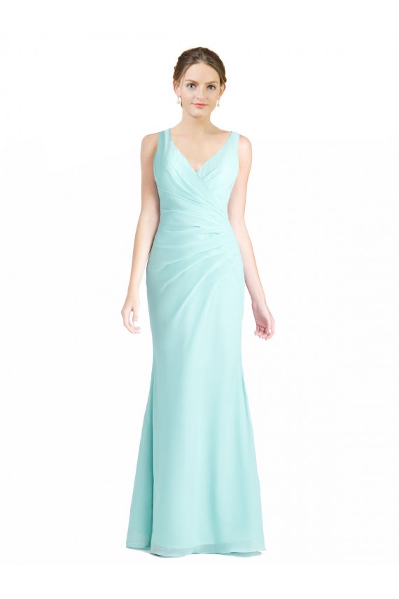 Sleeveless Waterfall Mermaid V-Neck Bridesmaid Dress Mississauga