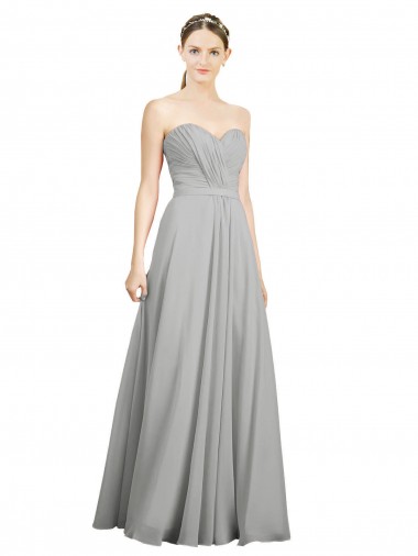 Sleeveless Silver Open Back A-Line Sweetheart Bridesmaid Dresses Mississauga