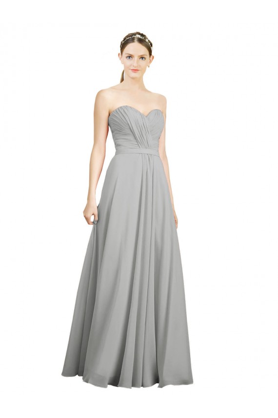 Sleeveless Silver Open Back A-Line Sweetheart Bridesmaid Dresses Mississauga