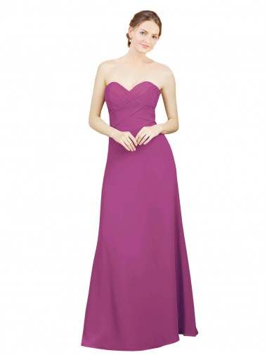 Sleeveless Wild Berry Open Back A-Line Sweetheart Bridesmaid Dress Mississauga