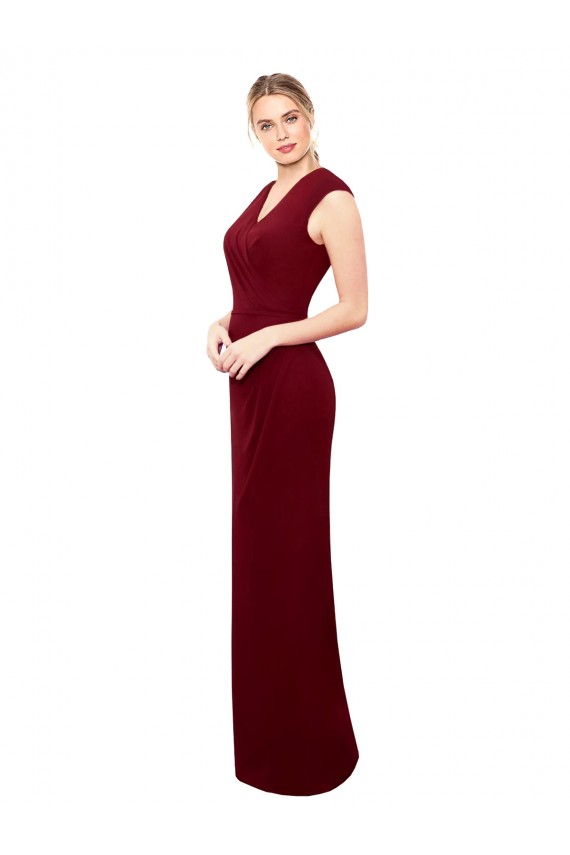 Sleeveless Burgundy Keyhole Back Mermaid V-Neck Prom Dress / Bridesmaid Dress Mississauga