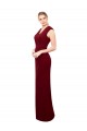 Sleeveless Burgundy Keyhole Back Mermaid V-Neck Prom Dress / Bridesmaid Dress Mississauga