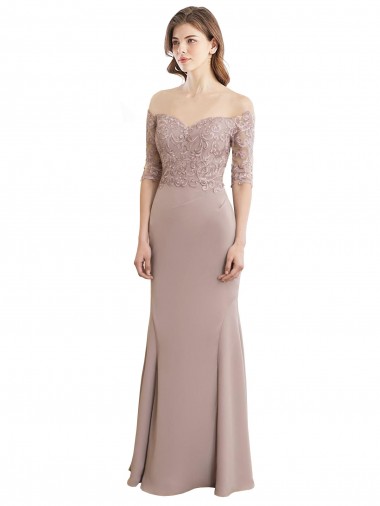 Half Sleeves Keyhole Back Mermaid Sweetheart Bridesmaid Dress Mississauga