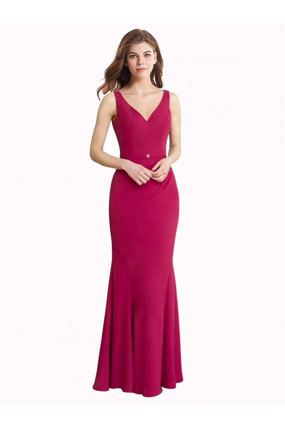 Sleeveless Red V-Back Mermaid V-Neck Prom Dress / Bridesmaid Dress Mississauga