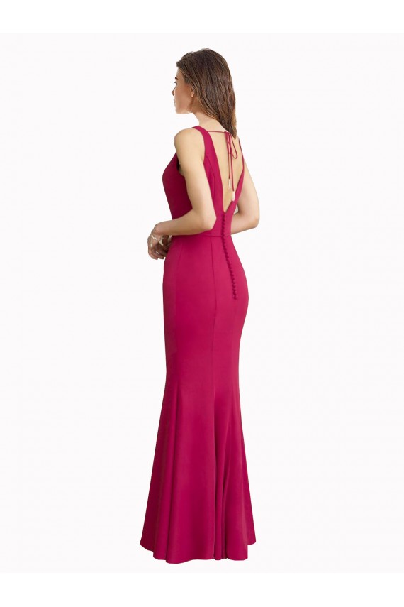 Sleeveless Red V-Back Mermaid V-Neck Prom Dress / Bridesmaid Dress Mississauga