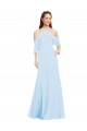 Cold Shoulder Light Sky Blue A-Line Halter Neck Formal Dress / Bridesmaid Dress Mississauga