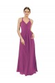 Sleeveless Wild Berry Keyhole Back Sheath V-Neck Bridesmaid Dress Mississauga