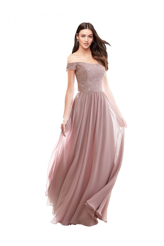 Cap Sleeves Pink A-Line Off the Shoulder Bridesmaid Dress Mississauga