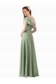Flutter Sleeves Smoke Green A-Line One Shoulder Bridesmaid Dress Mississauga