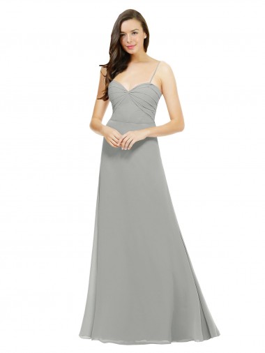 Sleeveless Silver A-Line Spaghetti Straps Bridesmaid Dress Mississauga
