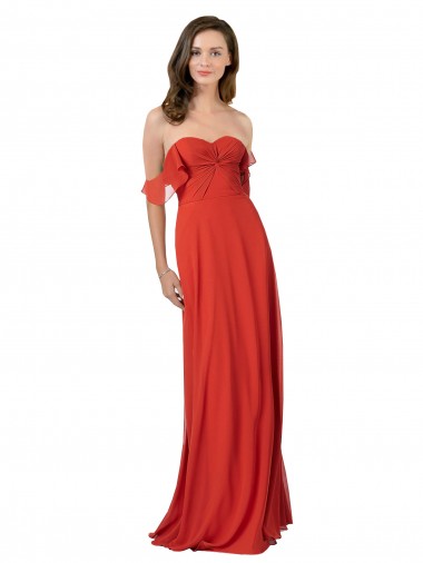 Sleeveless Red V-Back A-Line Sweetheart Bridesmaid Dress Mississauga