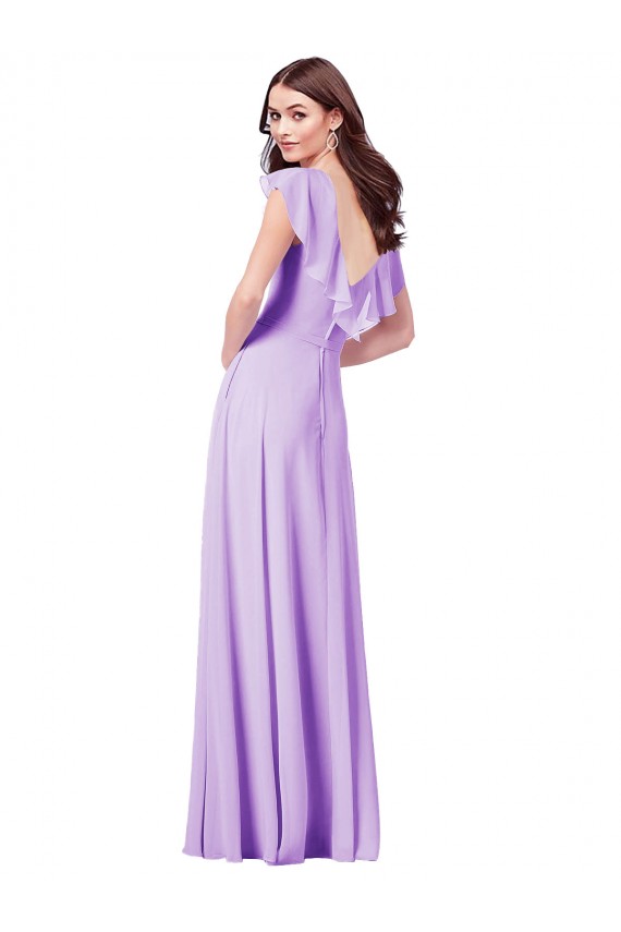 Cap Sleeves Lilac V-Back A-Line V-Neck Bridesmaid Dress / Formal Dress Mississauga