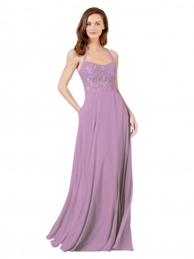 Sleeveless Dark Lavender A-Line Spaghetti Straps Bridesmaid Dress Mississauga
