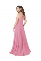 Sleeveless Skin Pink Keyhole Back A-Line Halter Neck Prom Dress / Bridesmaid Dress Mississauga