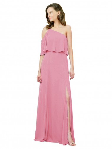 Sleeveless Skin Pink A-Line One Shoulder Bridal Party Dress Mississauga