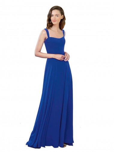 Sleeveless Royal Blue A-Line Square Neck Bridesmaid Dress Mississauga