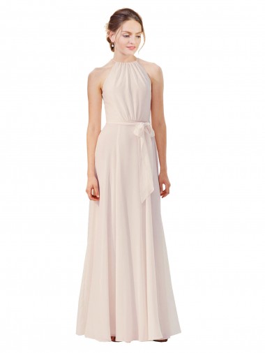 Sleeveless Cream Pink A-Line Bateau Neck Bridesmaid Dress Mississauga