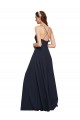 Sleeveless Dark Navy Criss Cross Open Back A-Line Spaghetti Straps Bridesmaid Dresses Mississauga
