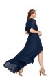 Flutter Sleeves Dark Navy A-Line V-Neck Bridesmaid Dress / Formal Dress Mississauga