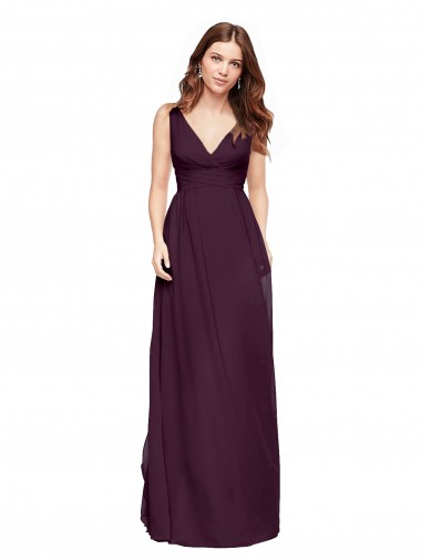 Sleeveless Grape A-Line V-Neck Evening Gowns / Bridesmaid Dresses Mississauga