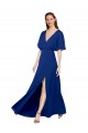 Flutter Sleeves Royal Blue Open Back A-Line V-Neck Bridesmaid Dress / Evening Gowns Mississauga