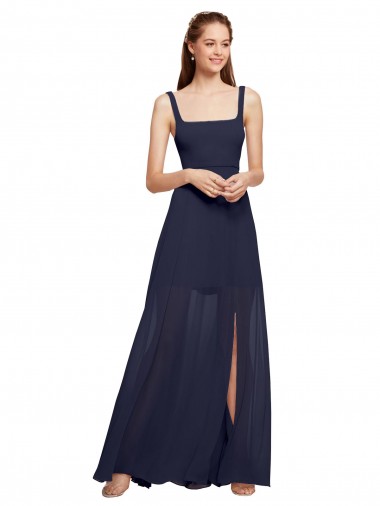Sleeveless Dark Navy A-Line Spaghetti Straps Bridesmaid Dress / Evening Dress Mississauga