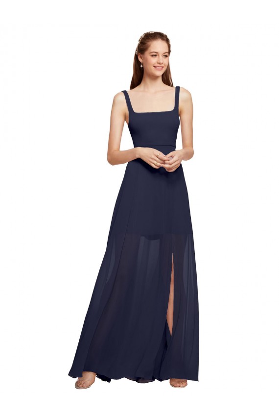 Sleeveless Dark Navy A-Line Spaghetti Straps Bridesmaid Dress / Evening Dress Mississauga