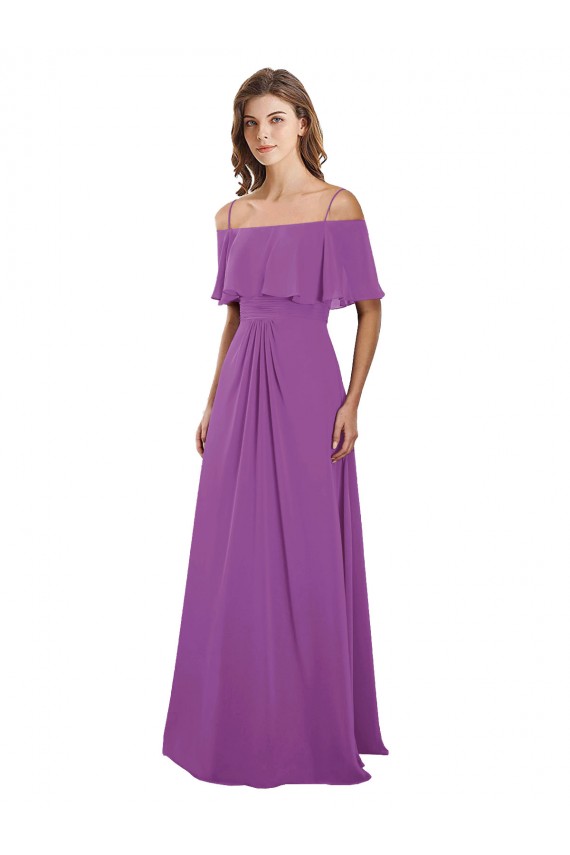 Flutter Sleeves Dahlia A-Line Off the Shoulder Bridesmaid Dress Mississauga