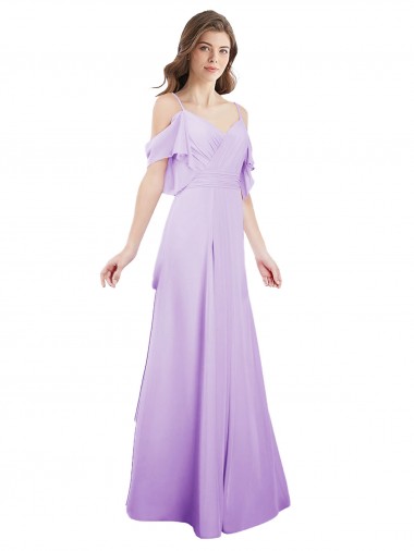 Cold Shoulder Lilac A-Line Off the Shoulder Formal Dress / Bridesmaid Dress Mississauga
