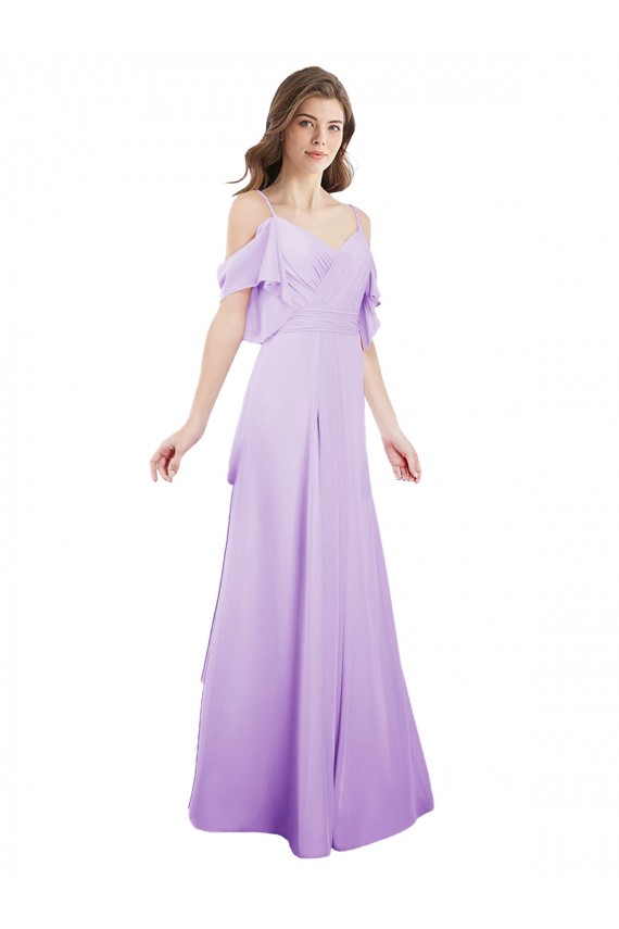 Cold Shoulder Lilac A-Line Off the Shoulder Formal Dress / Bridesmaid Dress Mississauga
