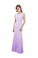Cap Sleeves Lilac Open Back Column Round Neck Bridesmaid Dress Mississauga