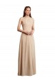 Sleeveless Champagne Low Back A-Line Halter Neck Bridesmaid Dress Mississauga